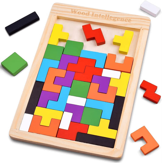 Wooden Pattern Blocks & Tangram Puzzle