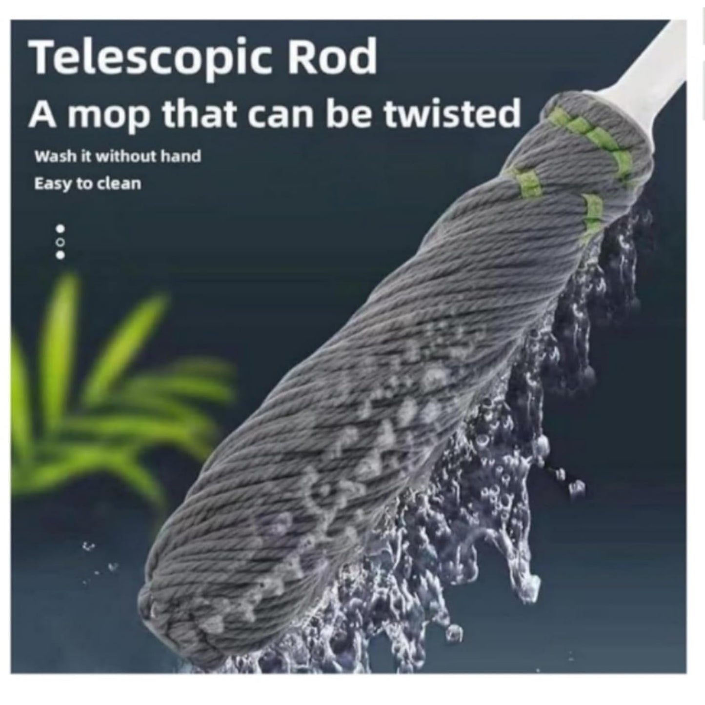 Self-Wringing Microfiber Mop with Extendable Handle