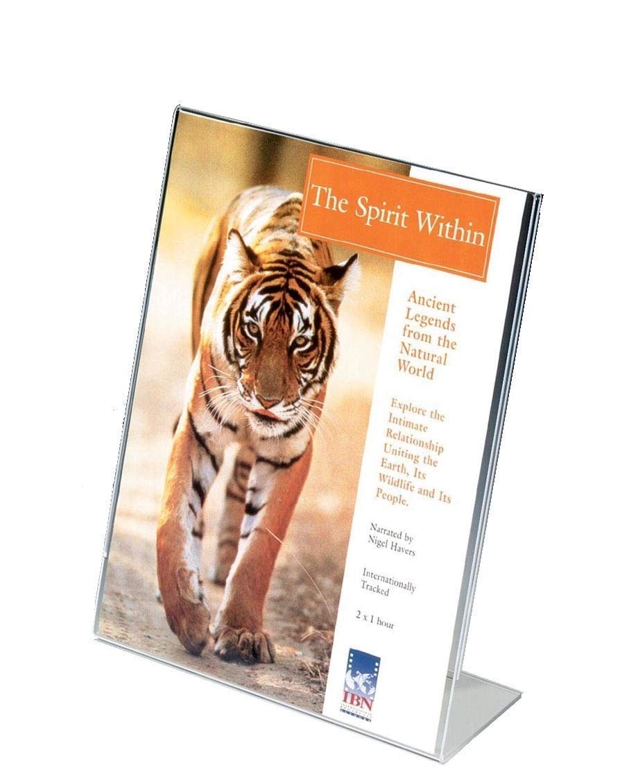 Acrylic Sign Holder 4 x 6 – Slant Back Self-Standing Display Frame for A6 Paper, Photos & Announcements