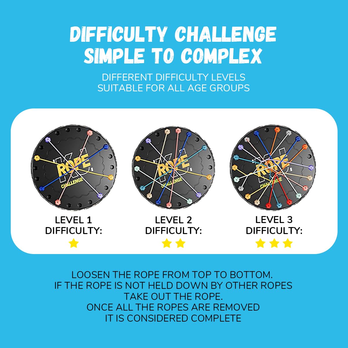 Tangled Rope Puzzle Game – Logic Brain Teaser Toy for Kids & Adults