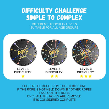 Tangled Rope Puzzle Game – Logic Brain Teaser Toy for Kids & Adults