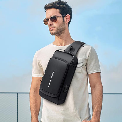 Waterproof Sling Bag with USB Charging Port