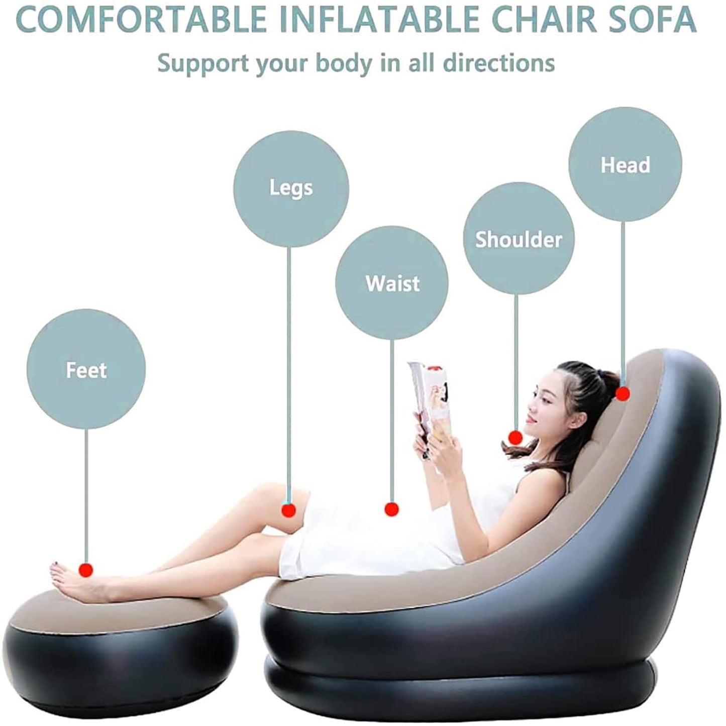 Inflatable Lounge Chair with Ottoman