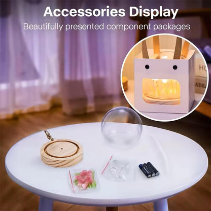 Elegant Wooden Base Tulip LED Flower Lamp