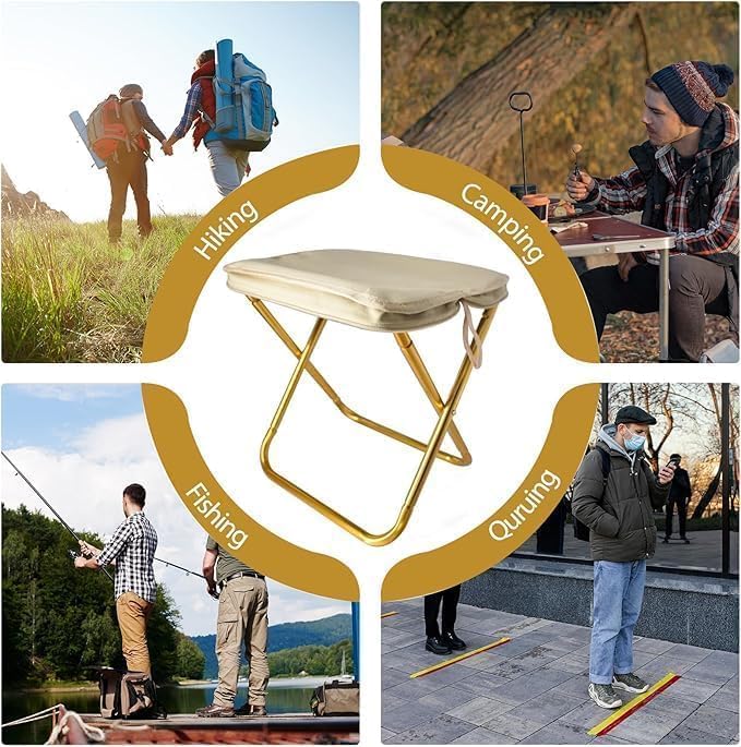 Folding Stool & Footrest for Travel, Hiking, and Camping