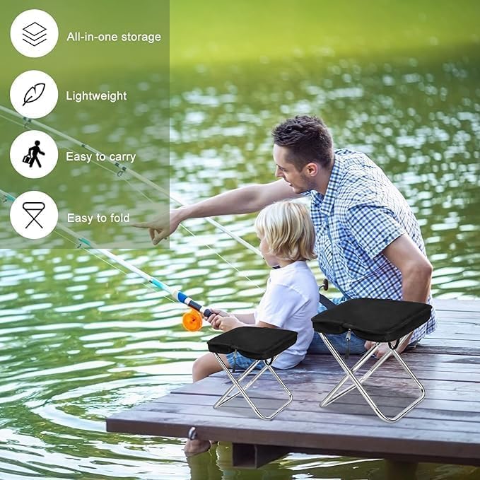 Folding Stool & Footrest for Travel, Hiking, and Camping