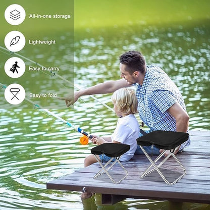 Folding Stool & Footrest for Travel, Hiking, and Camping