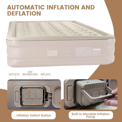 Inflatable Air Mattress with Built-In Pump