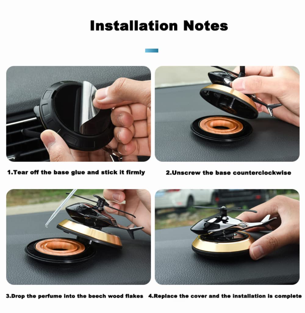 Solar-Powered Helicopter Car Air Freshener – Noiseless Dashboard Perfume Diffuser with Rotating Design