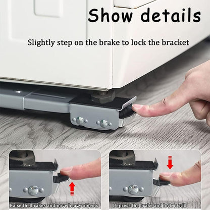 Adjustable Heavy-Duty Appliance Stand with 24 Wheels & Locking Brakes