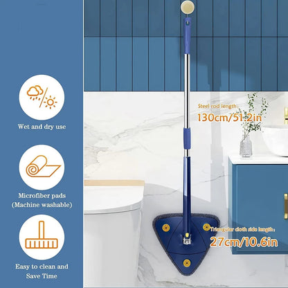 360° Rotating Triangle Cleaning Mop with Long Handle