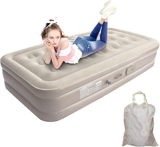 Inflatable Air Mattress with Built-In Pump