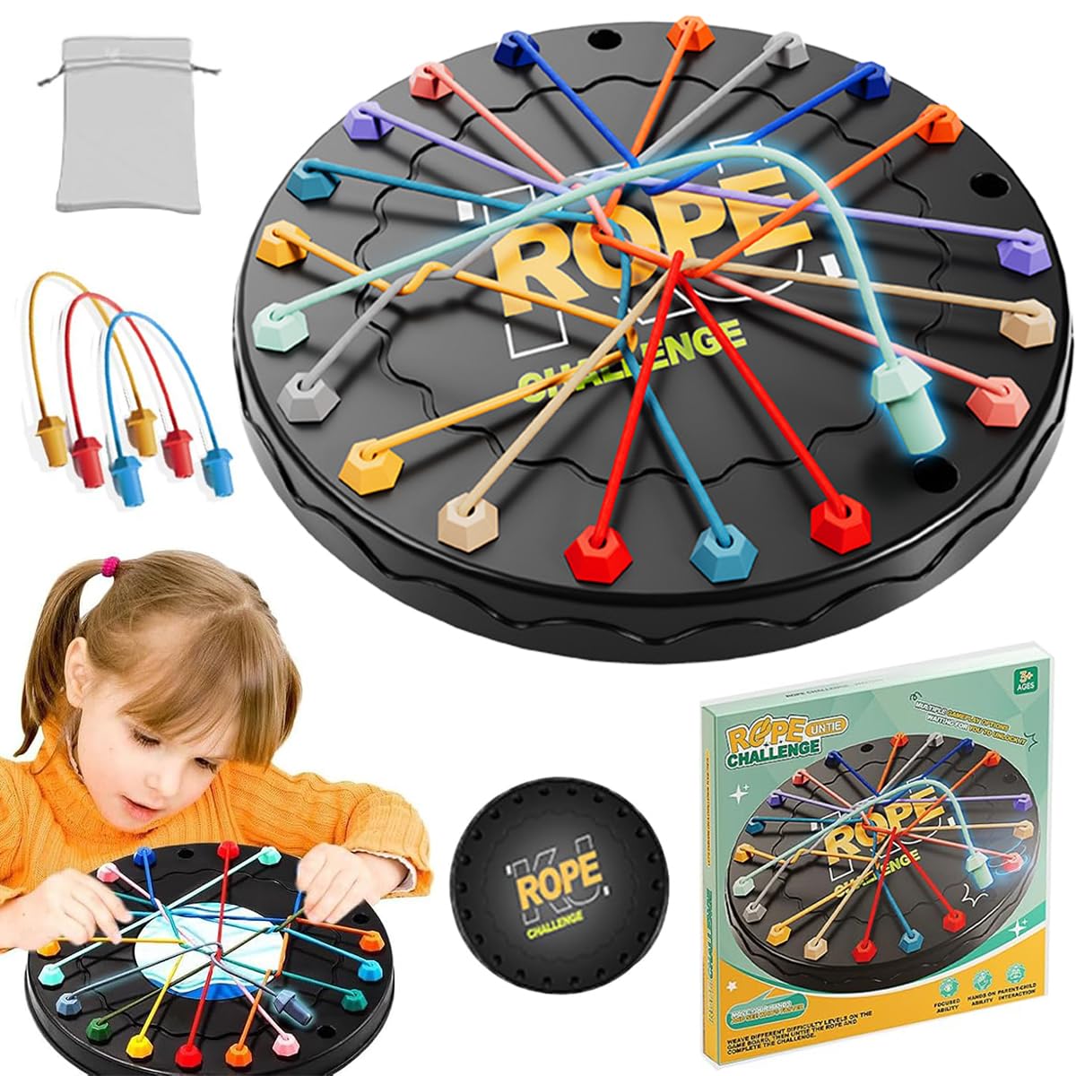 Tangled Rope Puzzle Game – Logic Brain Teaser Toy for Kids & Adults