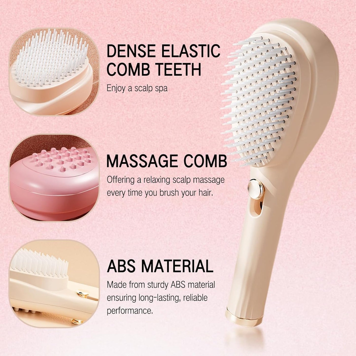 Self-Cleaning Hair Brush with Anti-Static