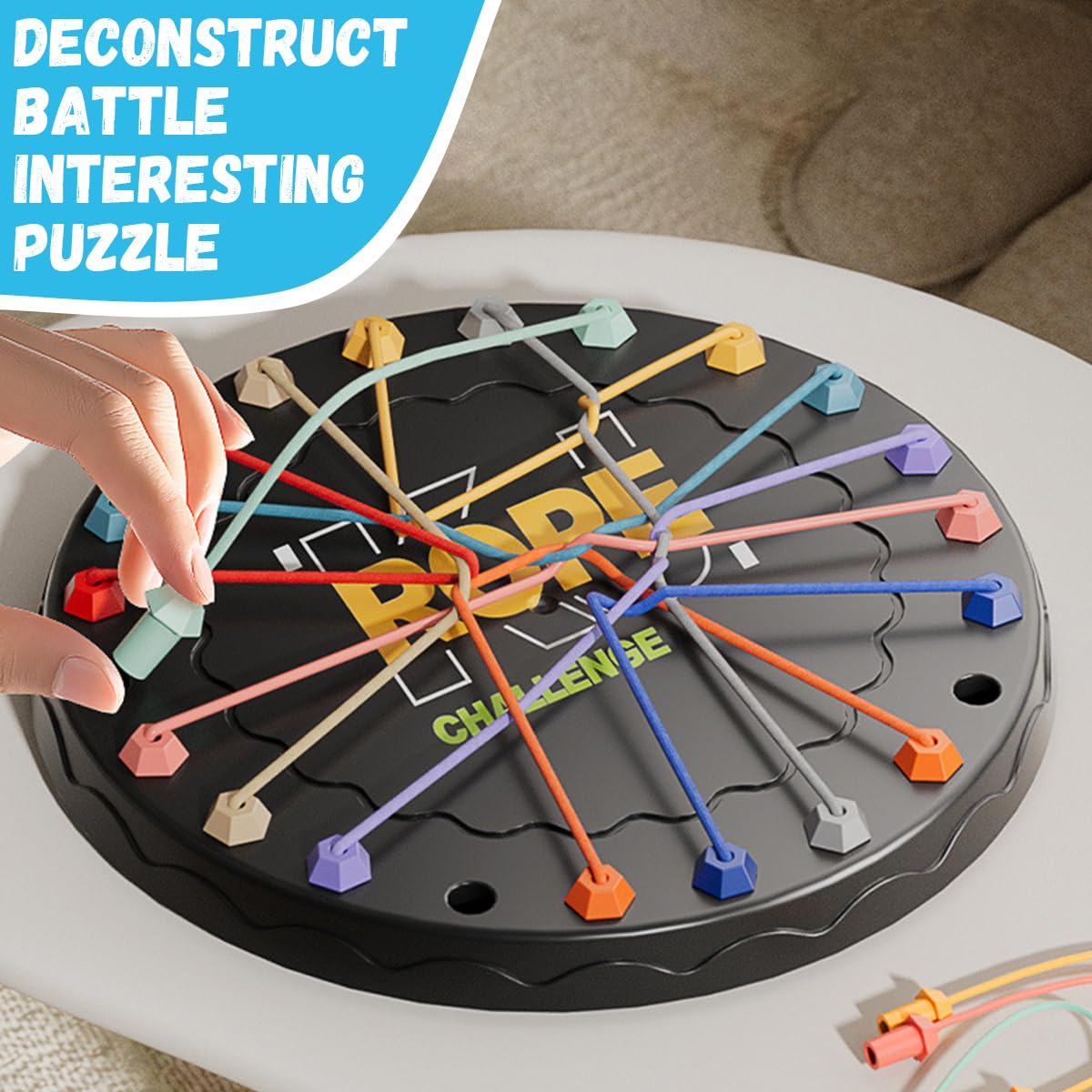 Tangled Rope Puzzle Game – Logic Brain Teaser Toy for Kids & Adults