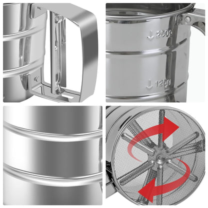 Stainless Steel Flour Sifter with Squeeze Handle