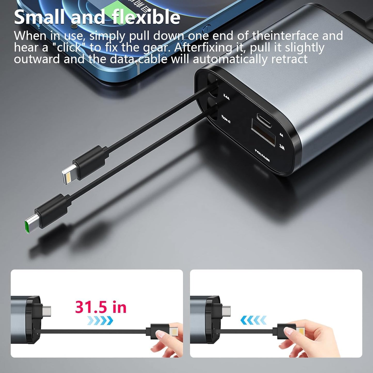 Retractable Car Charger Adapter