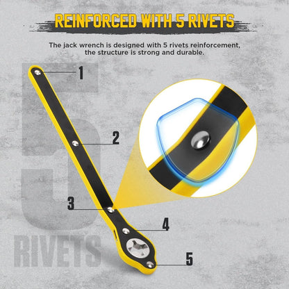360° Swivel Head Ratchet Wrench Jack Handle