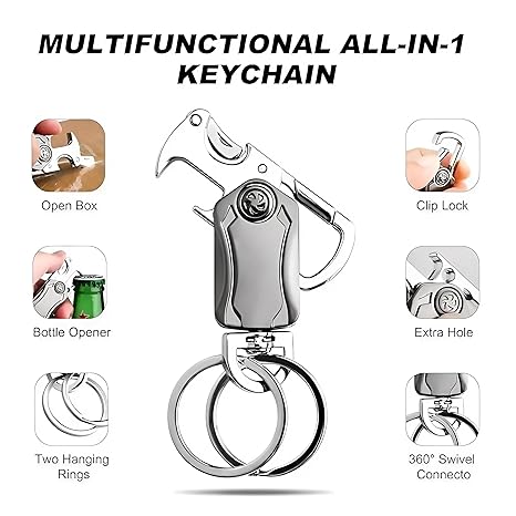 5-in-1 Multi-Tool Keychain – Compact EDC Cutter, Bottle Opener