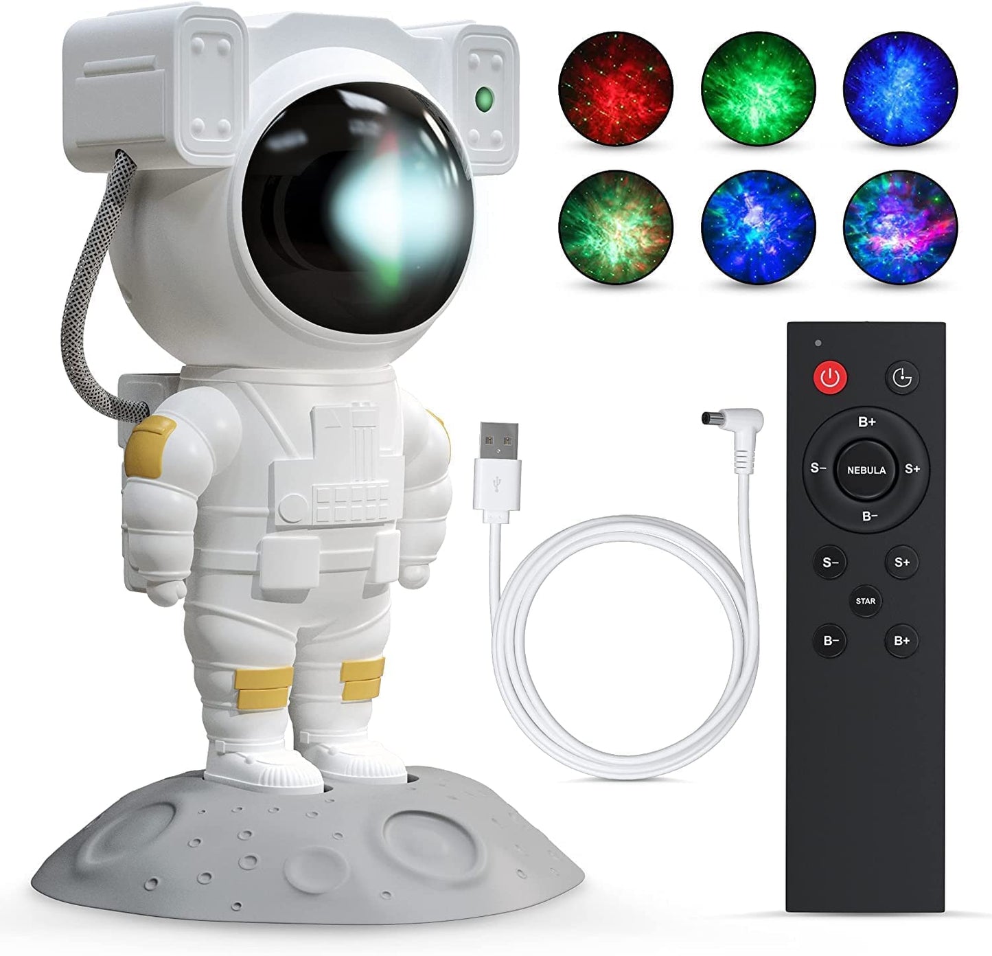 Astronaut Galaxy Projector – 360° Rotating