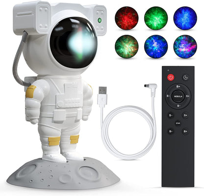Astronaut Galaxy Projector – 360° Rotating