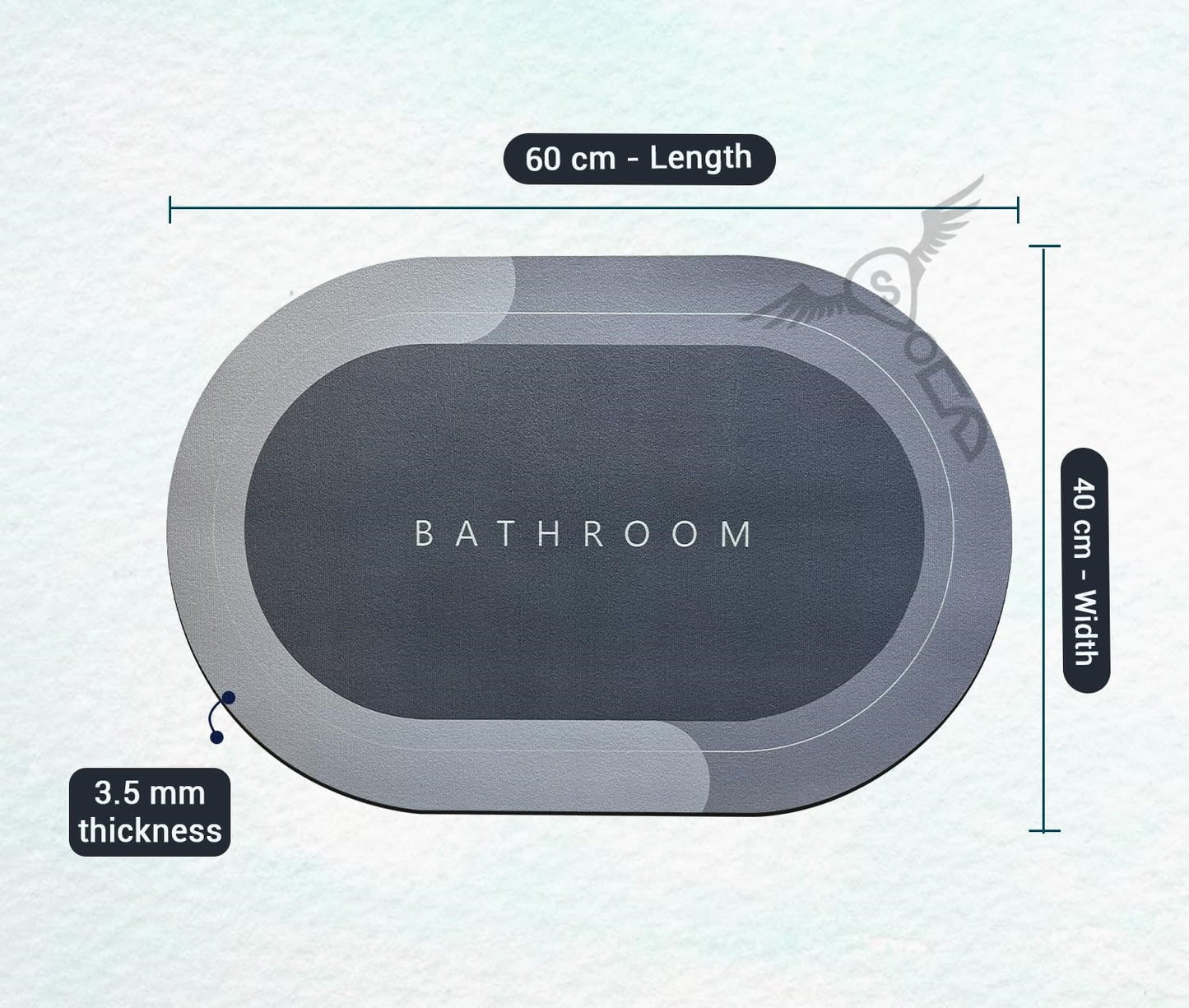 Quick-Dry Rubber Bath Mat