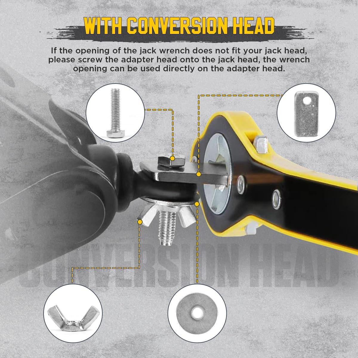 360° Swivel Head Ratchet Wrench Jack Handle