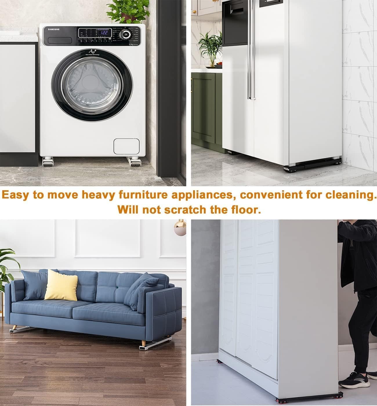 Adjustable Heavy-Duty Appliance Stand with 24 Wheels & Locking Brakes