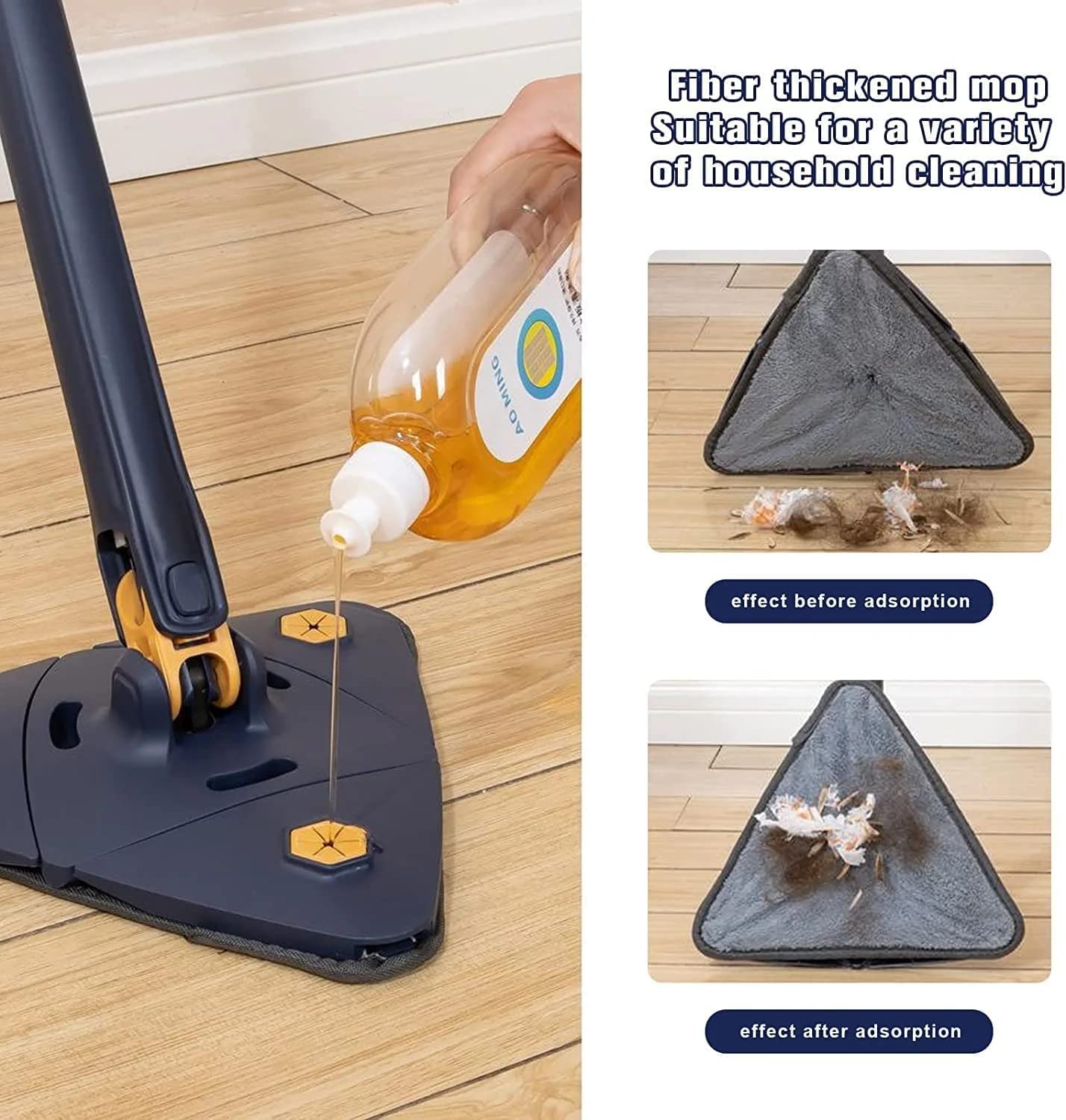 360° Rotating Triangle Cleaning Mop with Long Handle