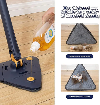 360° Rotating Triangle Cleaning Mop with Long Handle