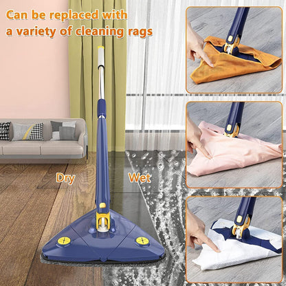 360° Rotating Triangle Cleaning Mop with Long Handle