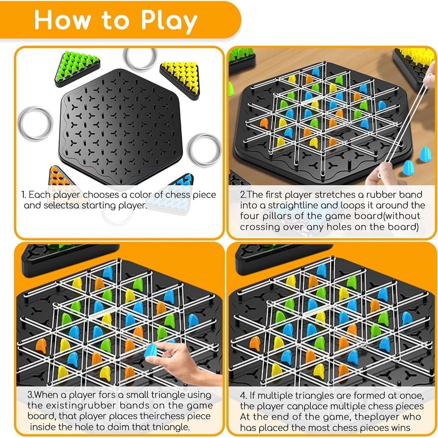 Educational Rubber Band Strategy Board Game