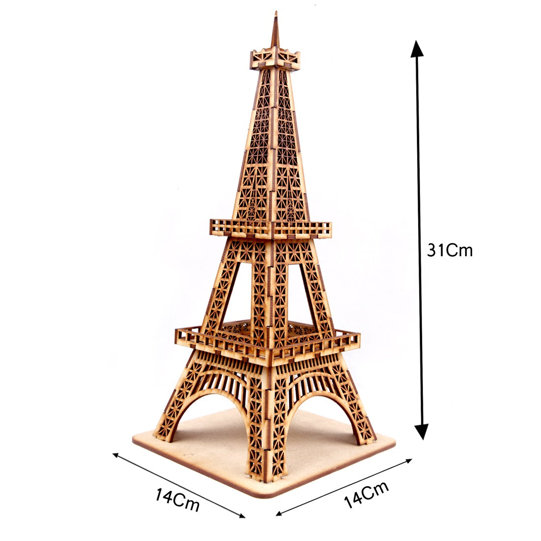 Hand-Carved Wooden Eiffel Tower Showpiece – Miniature Parisian Home &amp; Office Décor