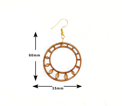 Shringar Lifestyle Fun Run – Handmade Wooden Dangle Earrings (3 PCS Combo)