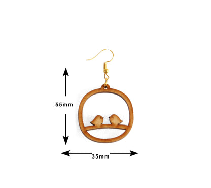 Shringar Lifestyle Fun Run – Handmade Wooden Dangle Earrings (3 PCS Combo)