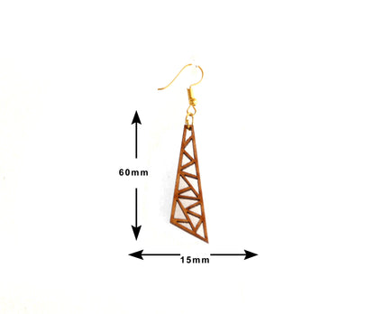 Shringar Lifestyle Fun Run – Handmade Wooden Dangle Earrings (3 PCS Combo)