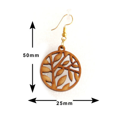Shringar Lifestyle Fun Run – Handmade Wooden Dangle Earrings (3 PCS Combo)