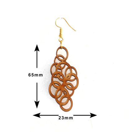 Shringar Lifestyle Fun Run – Handmade Wooden Dangle Earrings (3 PCS Combo)