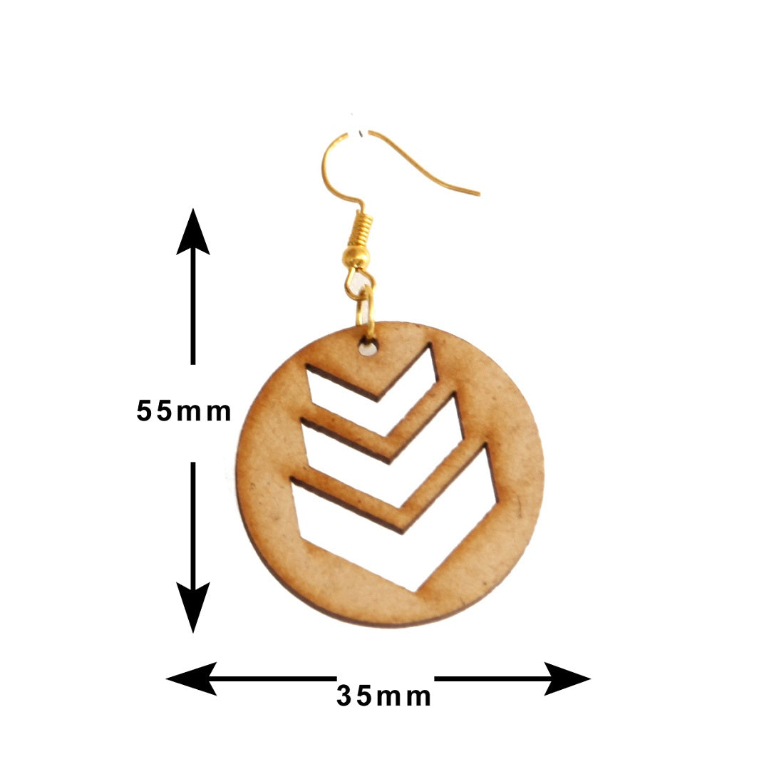 Shringar Lifestyle Fun Run – Handmade Wooden Dangle Earrings (3 PCS Combo)