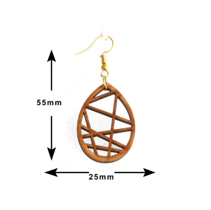 Shringar Lifestyle Fun Run – Handmade Wooden Dangle Earrings (3 PCS Combo)