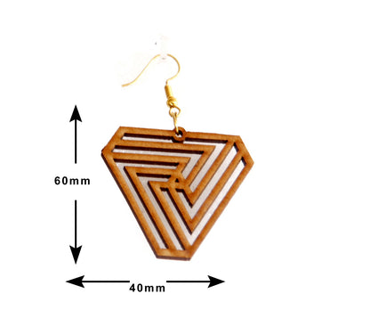 Shringar Lifestyle Fun Run – Handmade Wooden Dangle Earrings (3 PCS Combo)