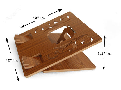 Premium Wooden Laptop Stand – Ergonomic & Multi-Functional