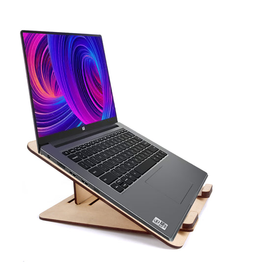 Portable Ultra Slim Craft Wooden Laminate Handmade Laptop Stand with Adjustable Height
