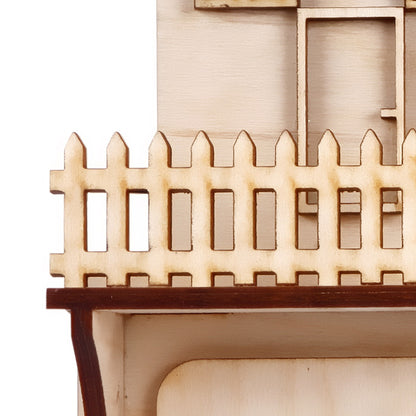 Wooden Wall Key Holder with Photo Frame & Mobile Stand