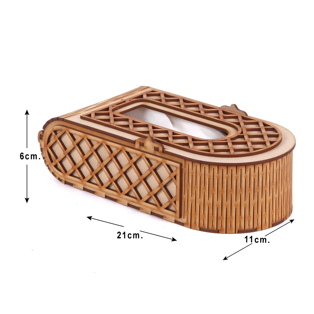 Premium MDF Wooden Tissue Box Holder – Elegant & Reusable Rectangular Tissue Dispenser for Home, Office, Car & Cafe
