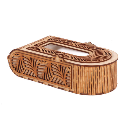 Premium MDF Wooden Tissue Box Holder – Elegant & Reusable Rectangular Tissue Dispenser for Home, Office, Car & Cafe