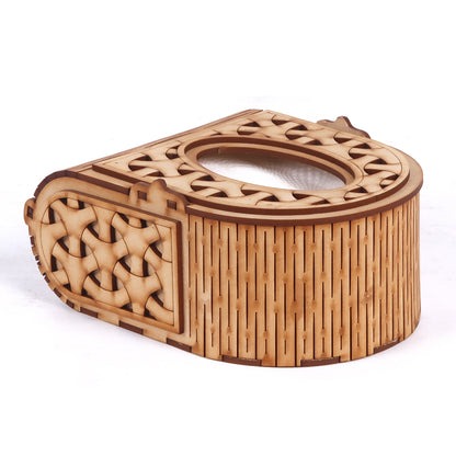 Premium MDF Wooden Tissue Box Holder – Elegant & Reusable Rectangular Tissue Dispenser for Home, Office, Car & Cafe