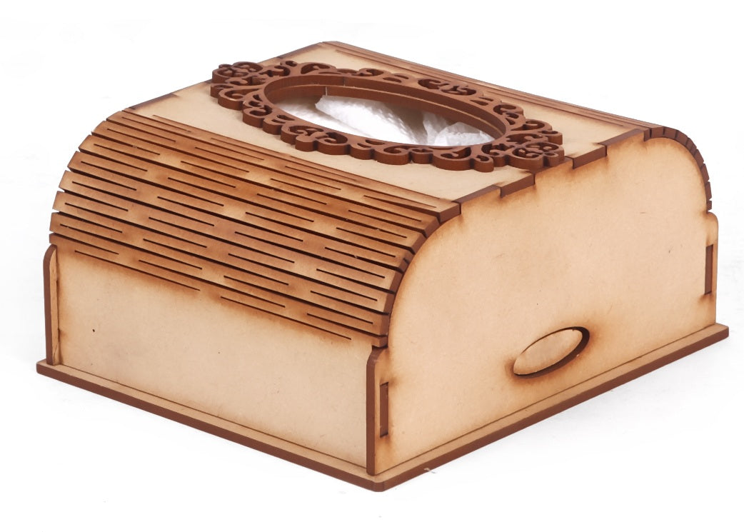 Premium MDF Wooden Tissue Box Holder – Elegant & Reusable Rectangular Tissue Dispenser for Home, Office, Car & Cafe