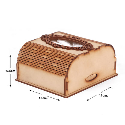 Premium MDF Wooden Tissue Box Holder – Elegant & Reusable Rectangular Tissue Dispenser for Home, Office, Car & Cafe
