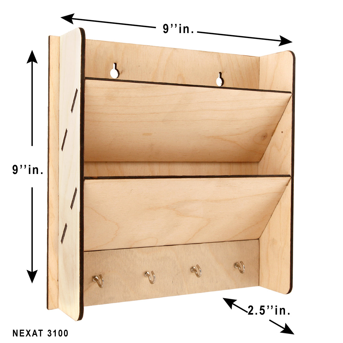 Wooden Mail Box with Key Holder – Functional & Space-Saving Design
